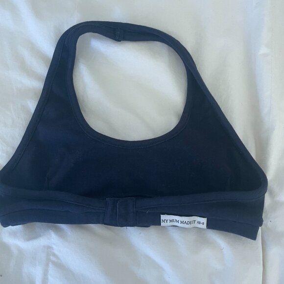 My Mum Made It Navy Blue Halter Bra in Size XS-S - Picture 2 of 2